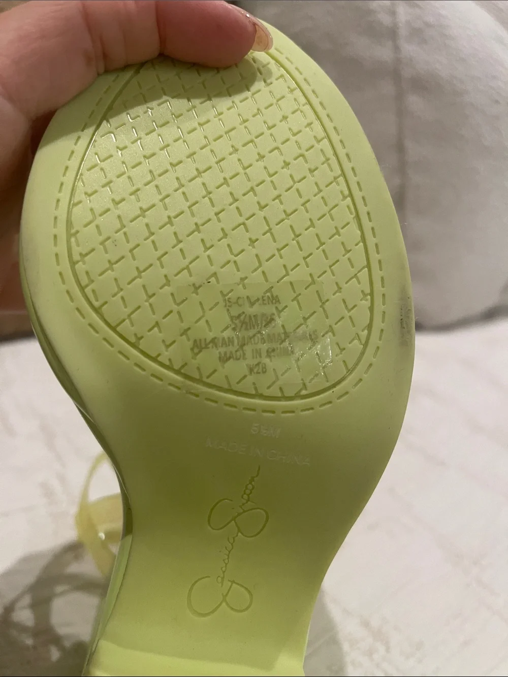 Jessica Simpson Neon Lime Platform Wedge Sandals